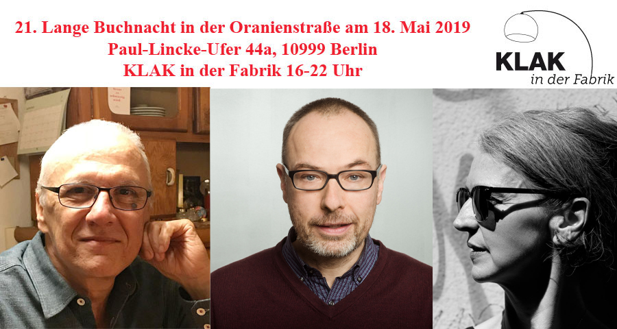 Du betrachtest gerade 18. Mai 2019 bei KLAK die 21. Lange Buchnacht 2019 Oranienstrasse