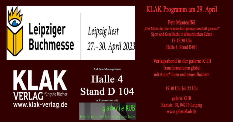 Mehr über den Artikel erfahren KLAK auf der Leipziger Buchmesse 2023 | Programm