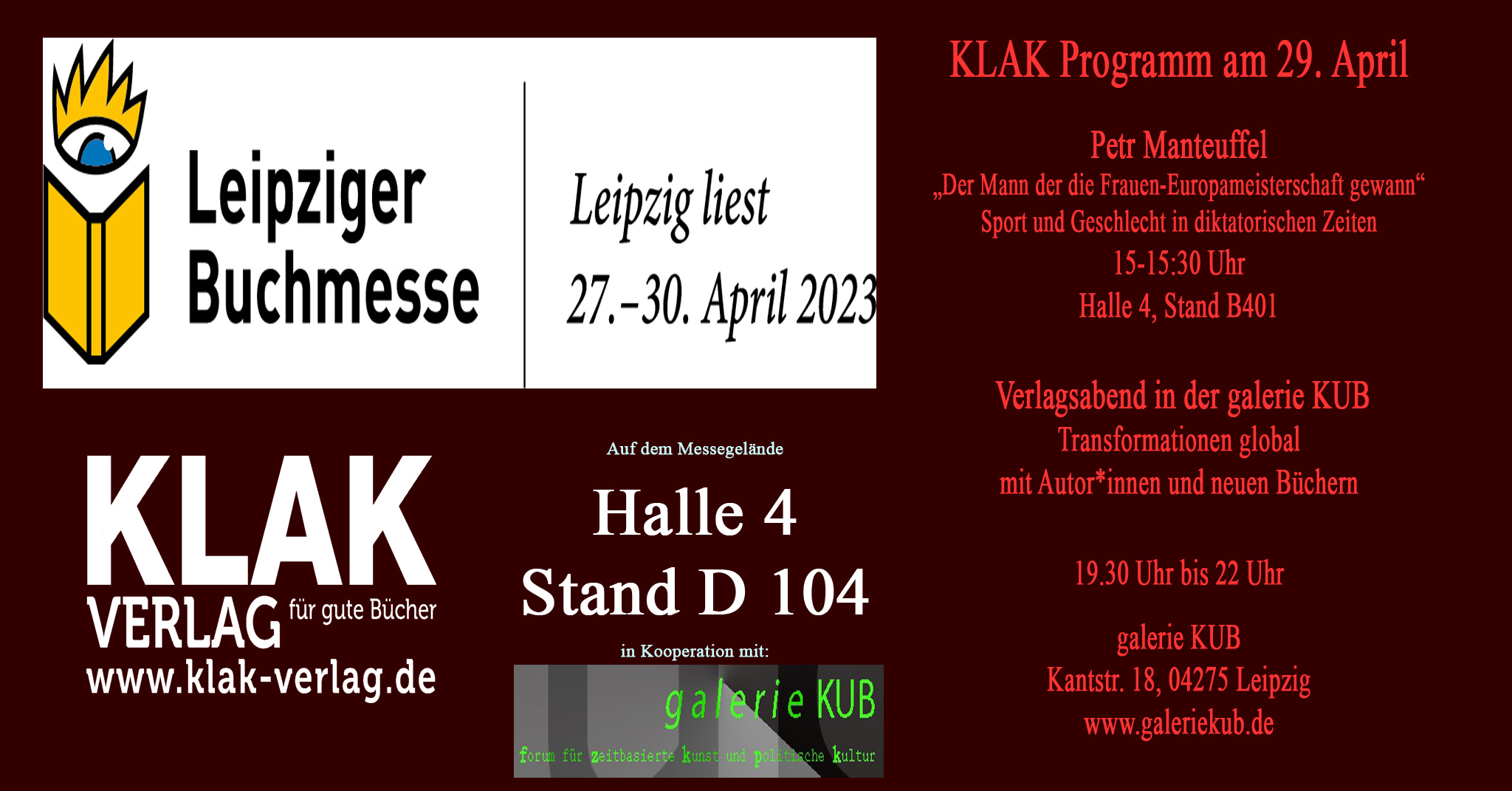 Du betrachtest gerade KLAK auf der Leipziger Buchmesse 2023 | Programm