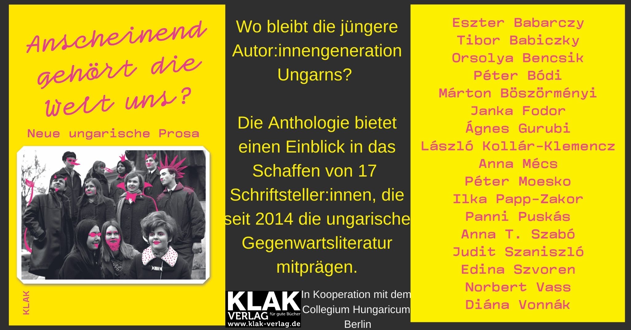 Du betrachtest gerade Neue ungarische Prosa