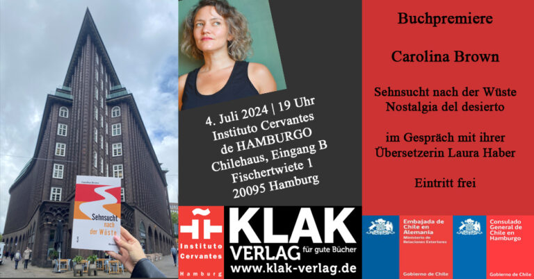 Mehr über den Artikel erfahren Buchpremiere: Carolina Brown im Instituto Cervantes Hamburg am 4. Juli 2024