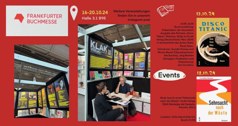 Mehr über den Artikel erfahren KLAK auf der Frankfurter Buchmesse in Halle 3.1. / Stand B95.