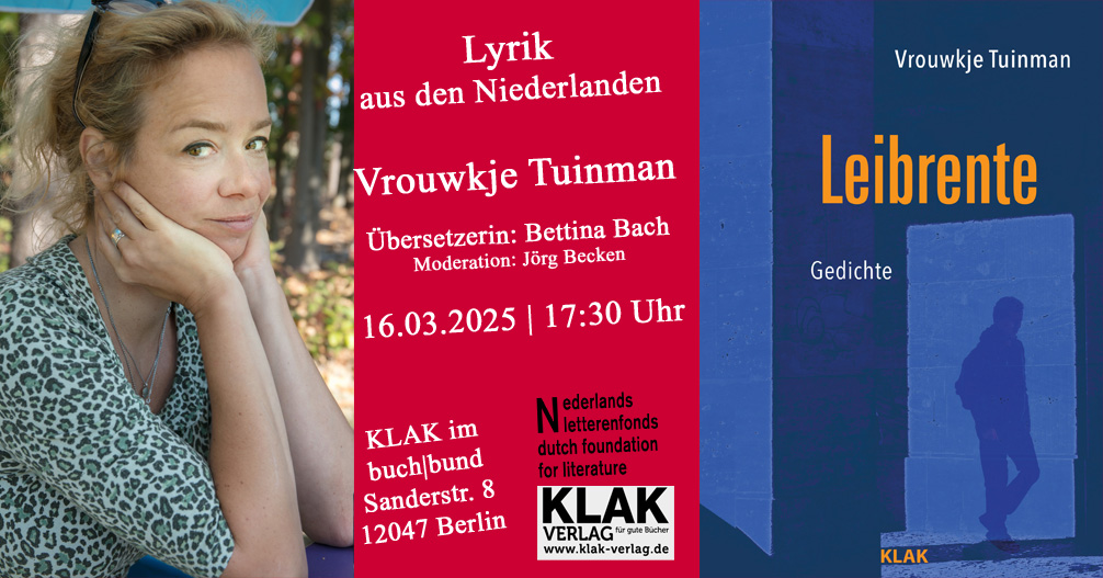 Du betrachtest gerade 16.03.2025: Vrouwkje Tuinman bei KLAK im buchbund