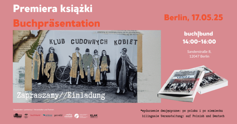 Mehr über den Artikel erfahren Club der Wunderbaren Frauen / Klub Cudownych Kobiet: 17.05.2025 KLAK / buch|bund