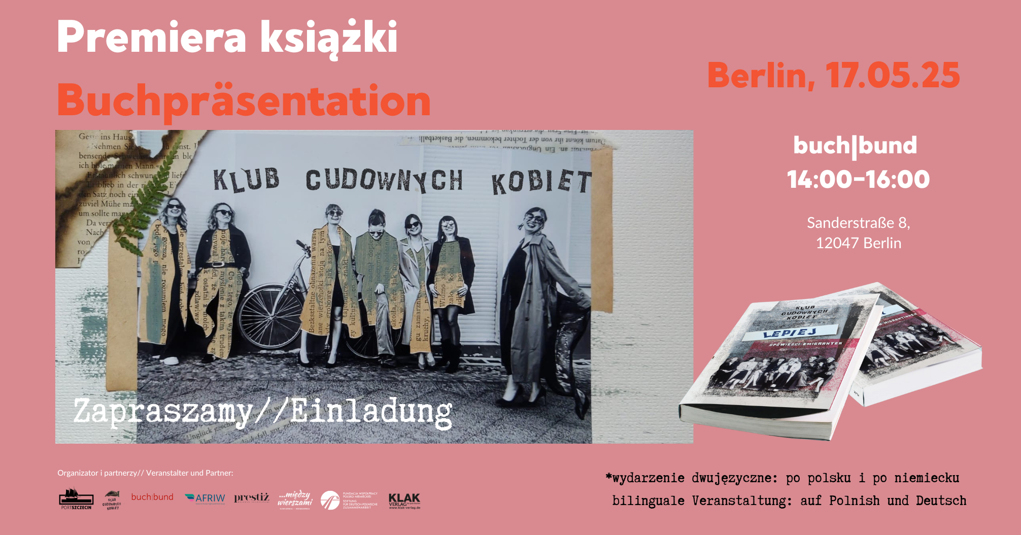 Du betrachtest gerade Club der Wunderbaren Frauen / Klub Cudownych Kobiet: 17.05.2025 KLAK / buch|bund