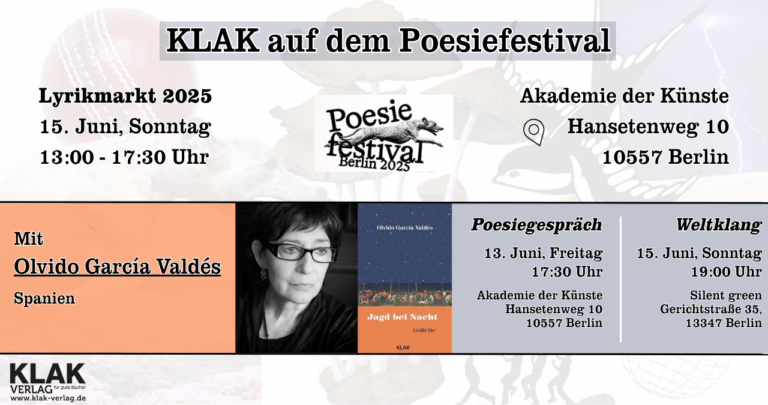 Mehr über den Artikel erfahren KLAK auf dem Poesiefestival 2025 | Gast Olvido García Valdés (Spanien)