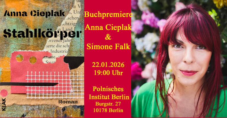 Mehr über den Artikel erfahren 22.01.2026 | „Stahlkörper“, Buchpremiere mit Anna Cieplak & Simone Falk